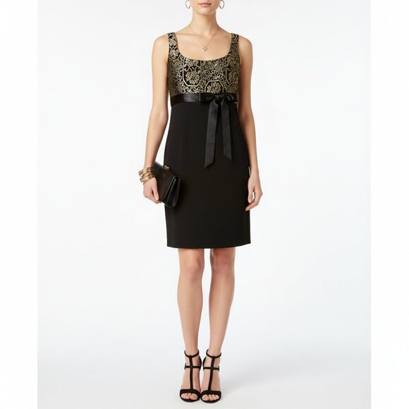 Nanette Lepore Black & Gold Embellished Cocktail Evening Occasion Dress 6 - Picture 10 of 10